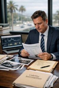 Santa Barbara car accident lawyer reviewing police report and black box data to dispute liability in California claim